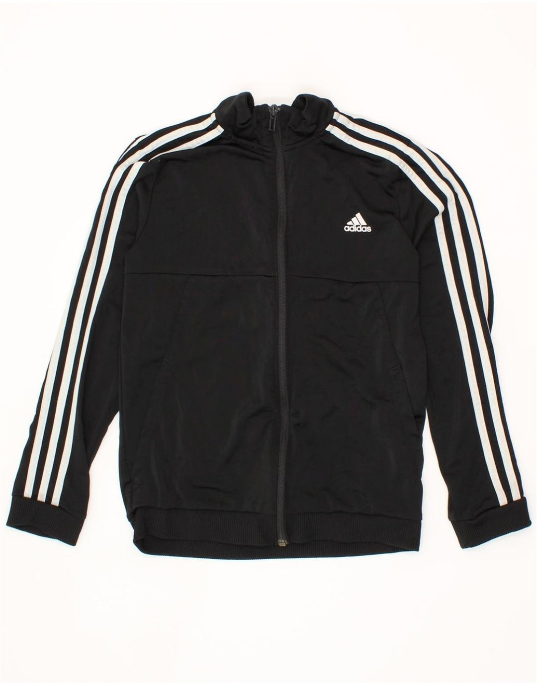 ADIDAS Boys Tracksuit Top Jacket 11-12 Years Black Polyester Vintage Adidas and Second-Hand Adidas from Messina Hembry 