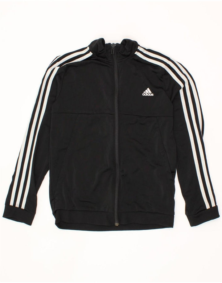 ADIDAS Boys Tracksuit Top Jacket 11-12 Years Black Polyester Vintage Adidas and Second-Hand Adidas from Messina Hembry 