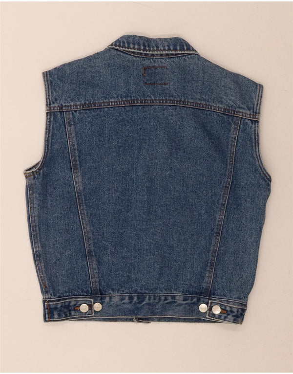 H&M Womens Crop Denim Gilet UK 10 Small Blue Cotton
