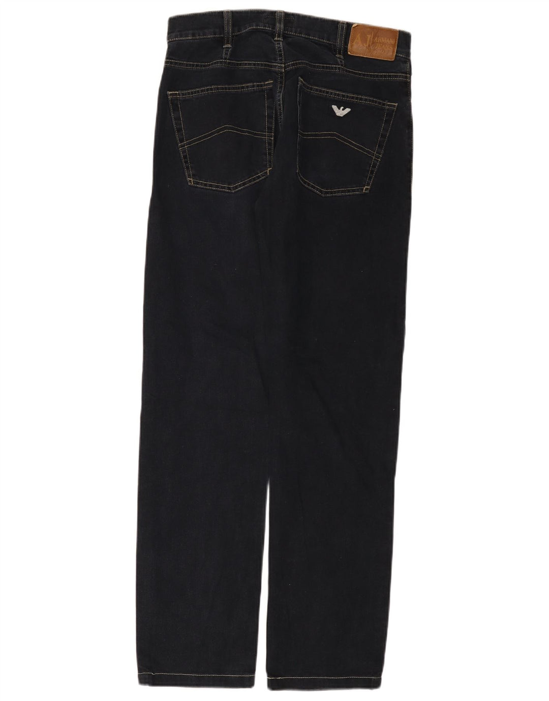 Jeans dritti da donna Armani W32 L29 cotone blu navy