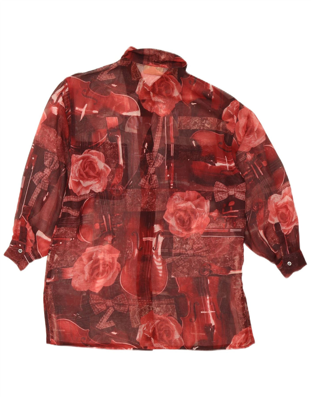 Penny Black Camicia da donna Camicetta UK 8 Piccolo poliestere floreale rosso