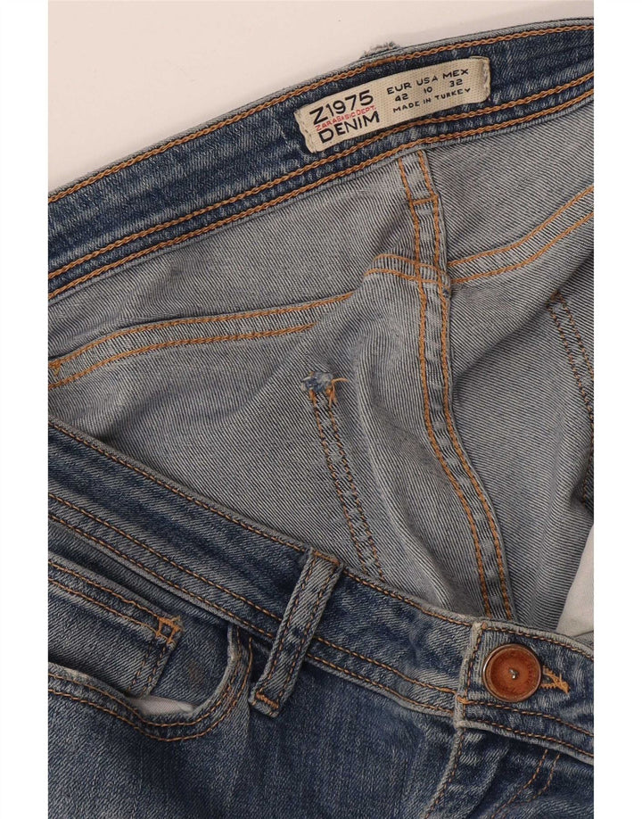 Jeans dritti effetto invecchiato da donna Zara EU 42 Large W32 L26 Blu