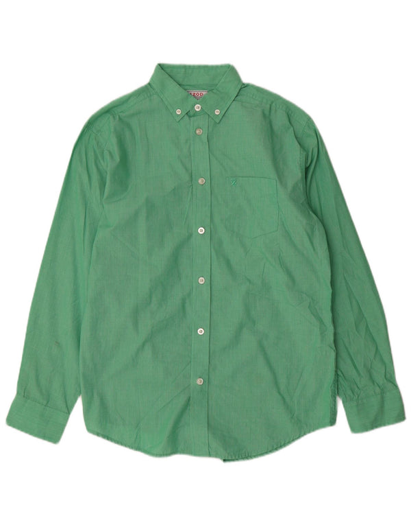 Camicia Izod Regular da Ragazzo 14-15 Anni Grande Cotone Gessato Verde