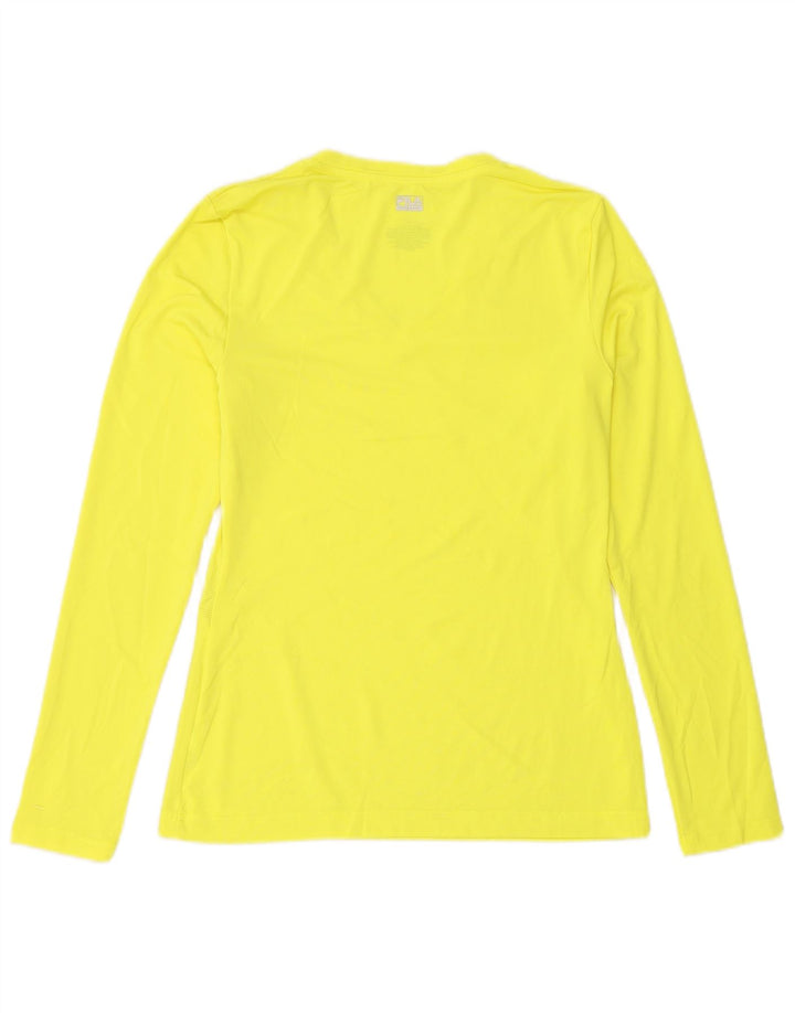 Fila Donna Top Manica Lunga UK 10 Small Giallo Poliestere