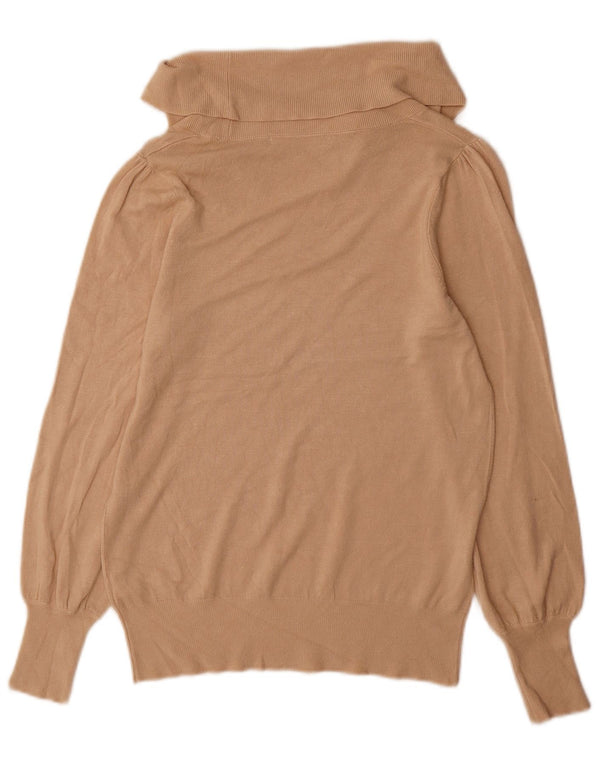 Maglione maglione a collo alto da donna Marks & Spencer UK 14 Large Beige Viscosa