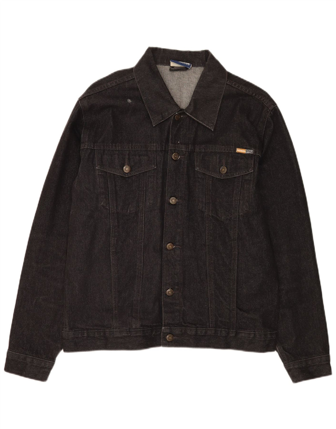 Giacca in denim da uomo stile denim UK 42 XL cotone nero