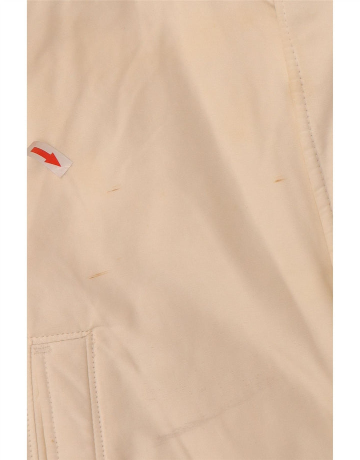 Giacca imbottita con cappuccio da uomo Woolrich UK 40 grande cotone bianco sporco