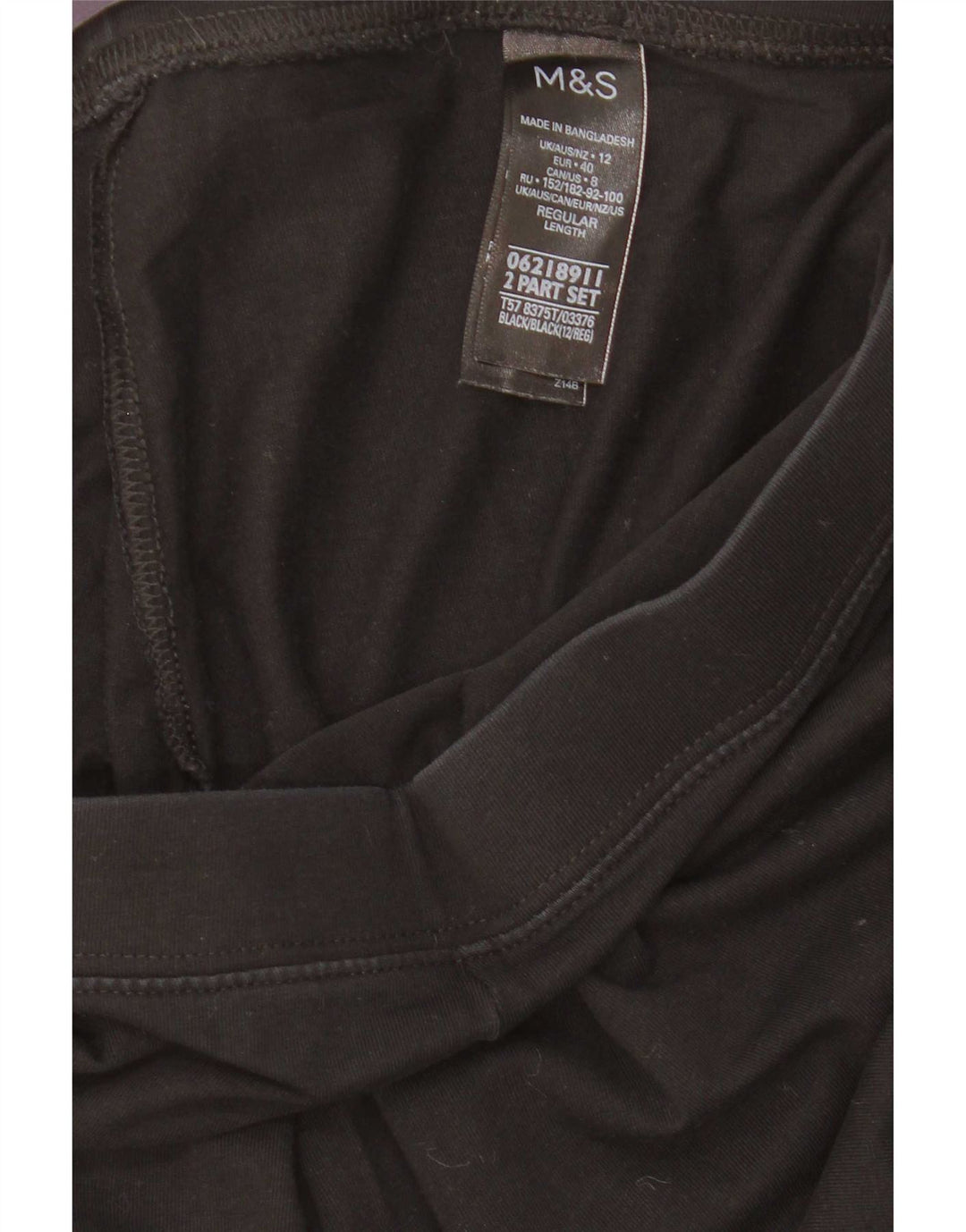 Leggings da donna Marks & Spencer UK 12 cotone nero medio