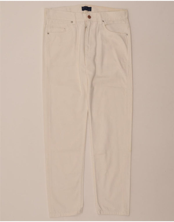 Jeans slim da uomo ZARA EU 40 medio W31 L28 cotone bianco sporco