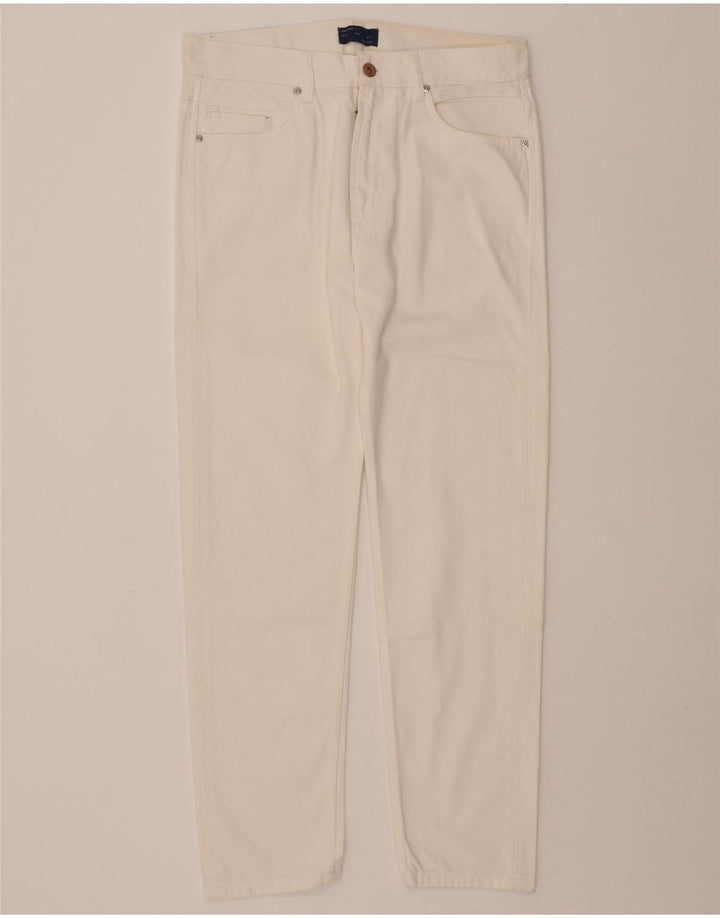 Jeans slim da uomo ZARA EU 40 medio W31 L28 cotone bianco sporco