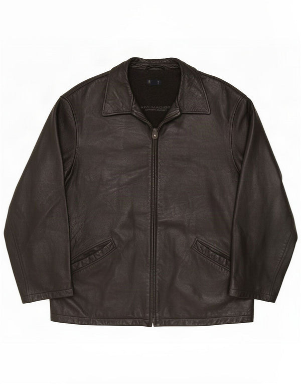 Gant Giacca in pelle Madison da uomo UK 42 XL Nera