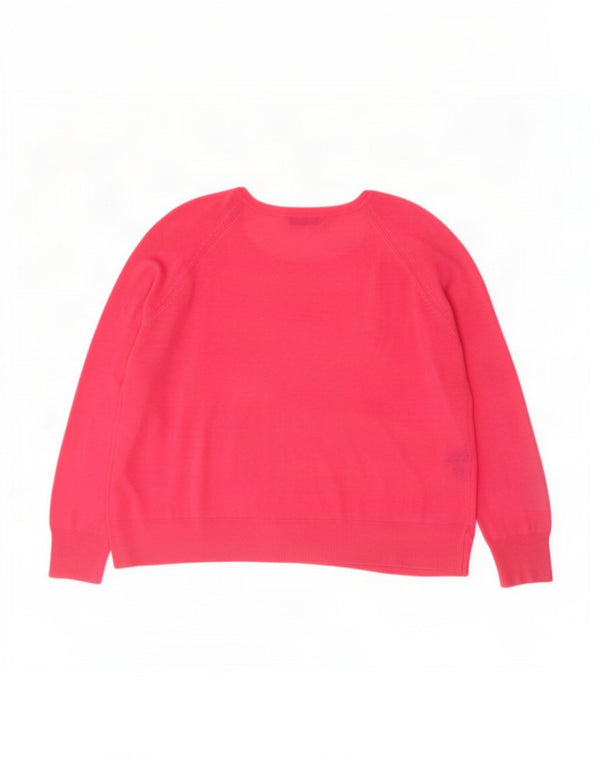 Maglione maglione oversize con scollo a barca da donna Zara UK 16 Large rosa viscosa