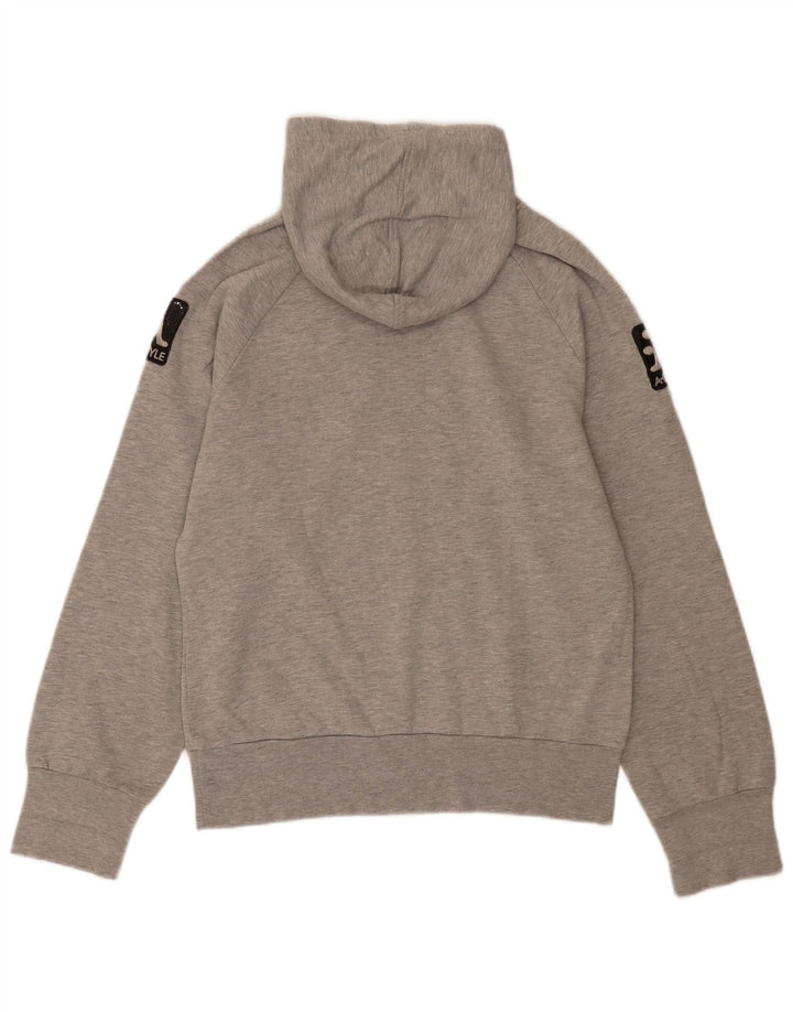 Maglione con cappuccio grafico da uomo A-Style in cotone chiazzato grigio medio