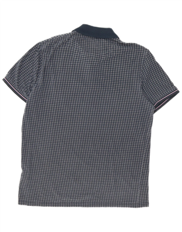 Polo da uomo Ted Baker taglia 3 media blu navy geometrica