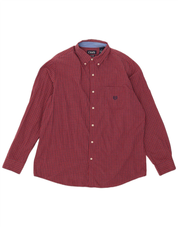 Camicia da uomo Chaps a quadri rossi grandi in cotone