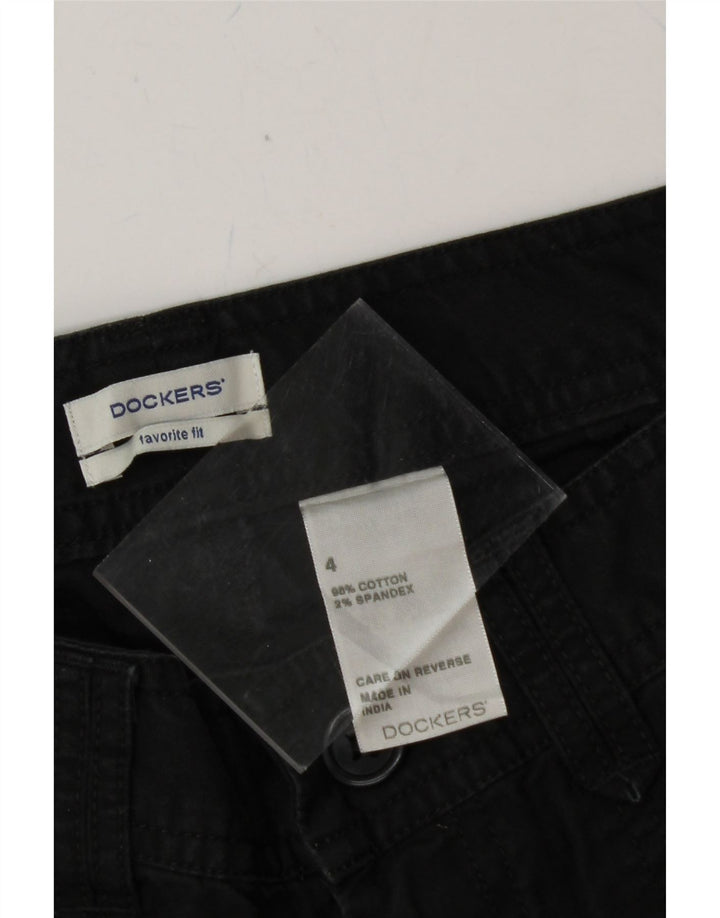 DOCKERS Womens Straight Capri Trousers US 4 Small W30 L20 Black Vintage Dockers and Second-Hand Dockers from Messina Hembry 