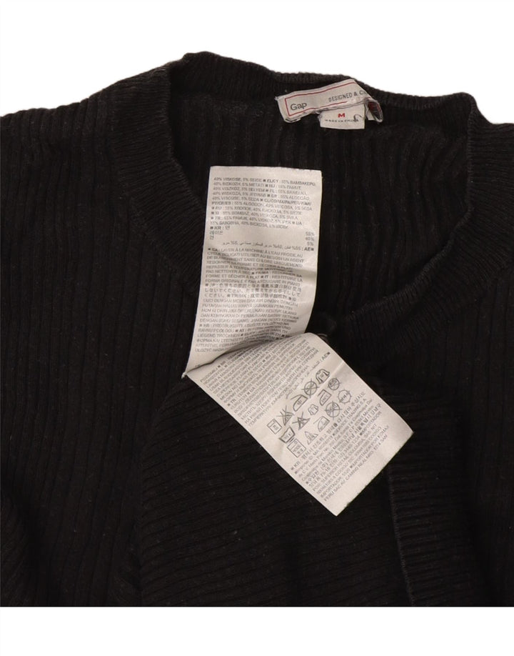 Gap Donna Maglia Regular Fit Top Manica Lunga UK 12 Viscosa Nera Media
