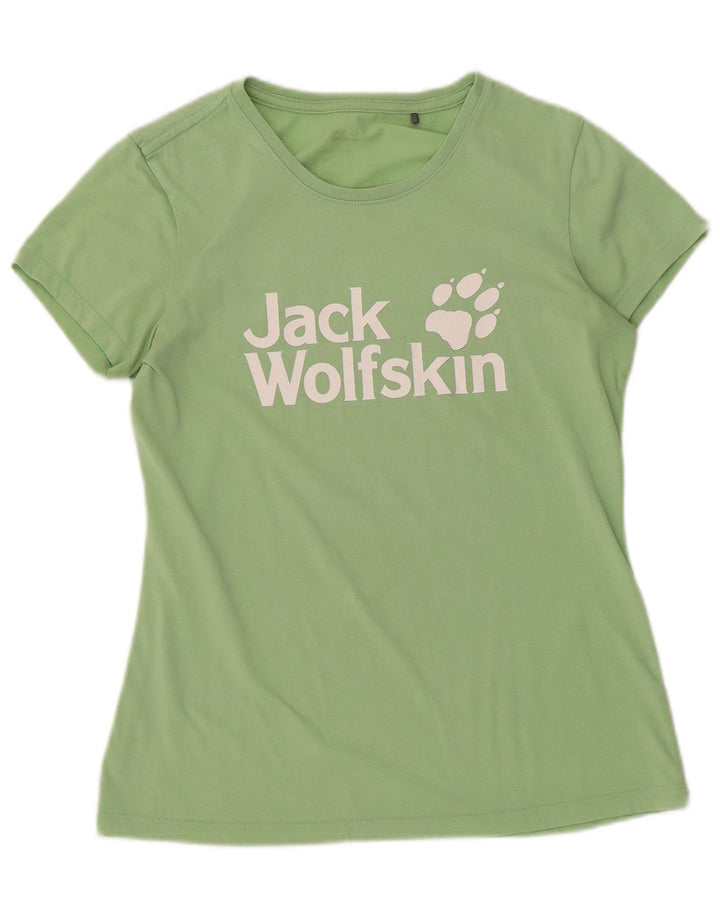 T-shirt grafica da donna Jack Wolfskin Top UK 12 verde medio