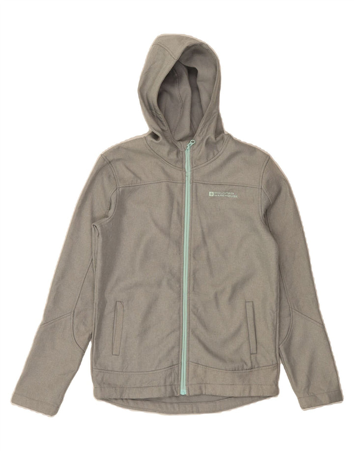 MOUNTAIN WAREHOUSE Womens Hooded Windbreaker Jacket UK 6 XS Grey Polyester Vintage Mountain Warehouse and Second-Hand Mountain Warehouse from Messina Hembry 