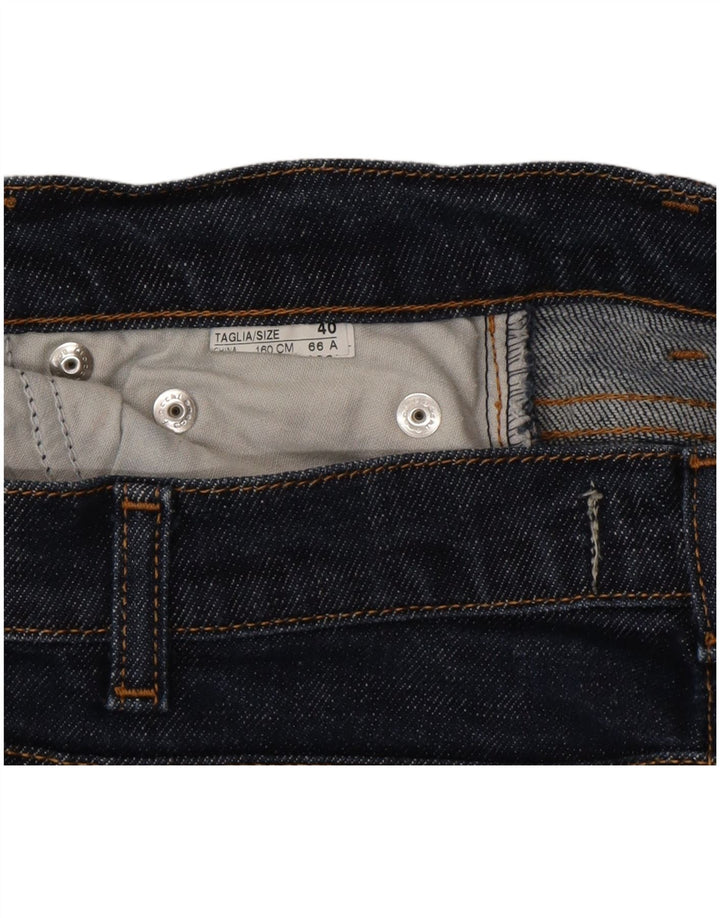 Jeans Cropped Benetton Donna IT 40 Small W26 L25 Blu Navy