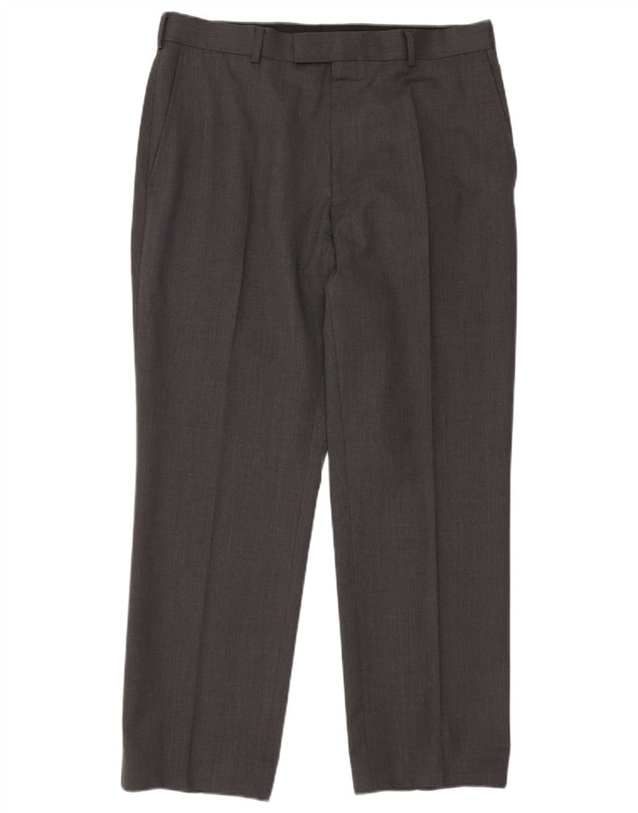 Abito da uomo in 2 pezzi elasticizzato a 2 bottoni Ted Baker UK 42 XL W36 L30 Lana grigia