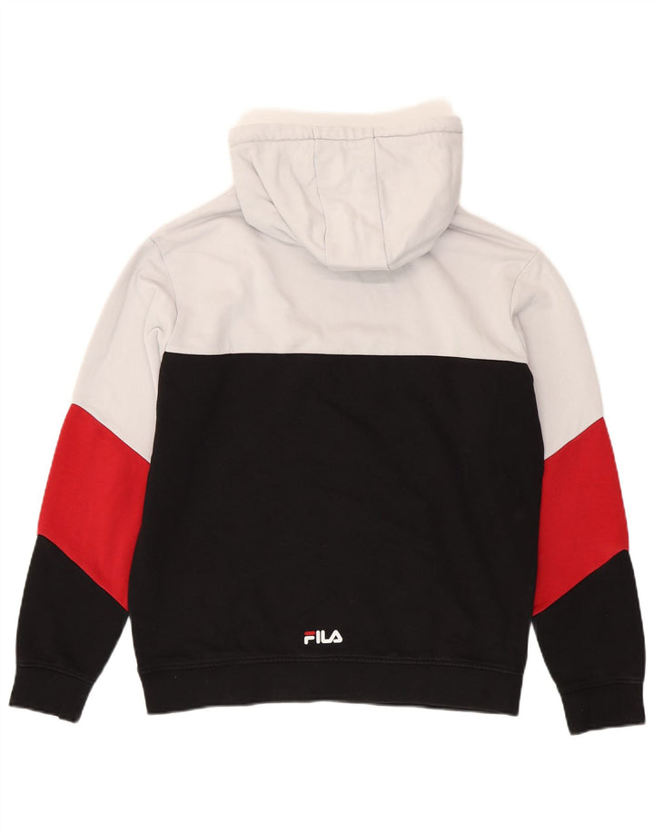 Felpa con cappuccio Fila da uomo in cotone color block medio nero