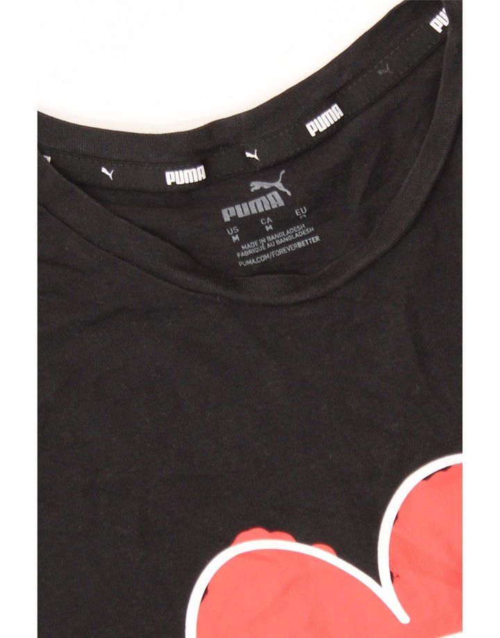 T-shirt grafica da donna Puma UK 12 media nera