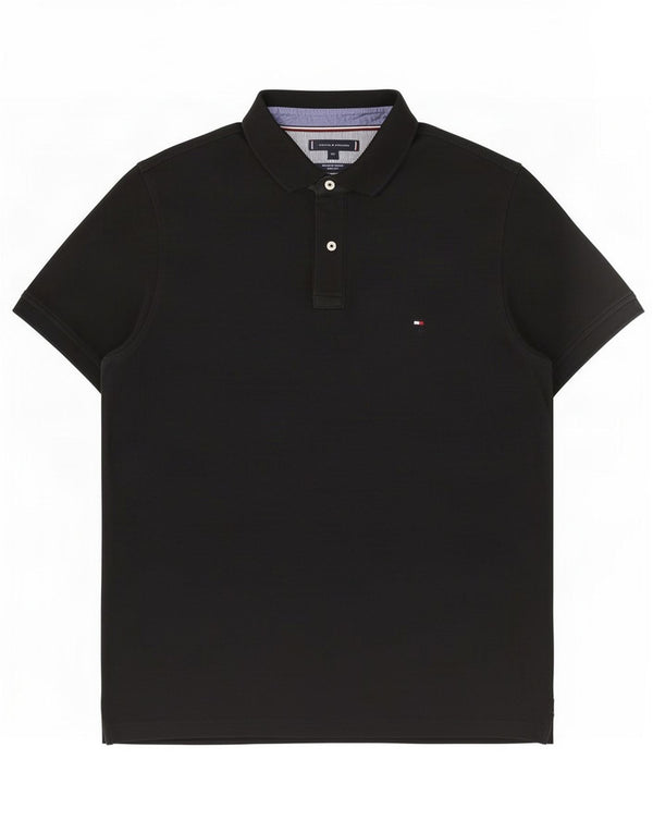 Polo slim fit da uomo Tommy Hilfiger 2XL cotone nero