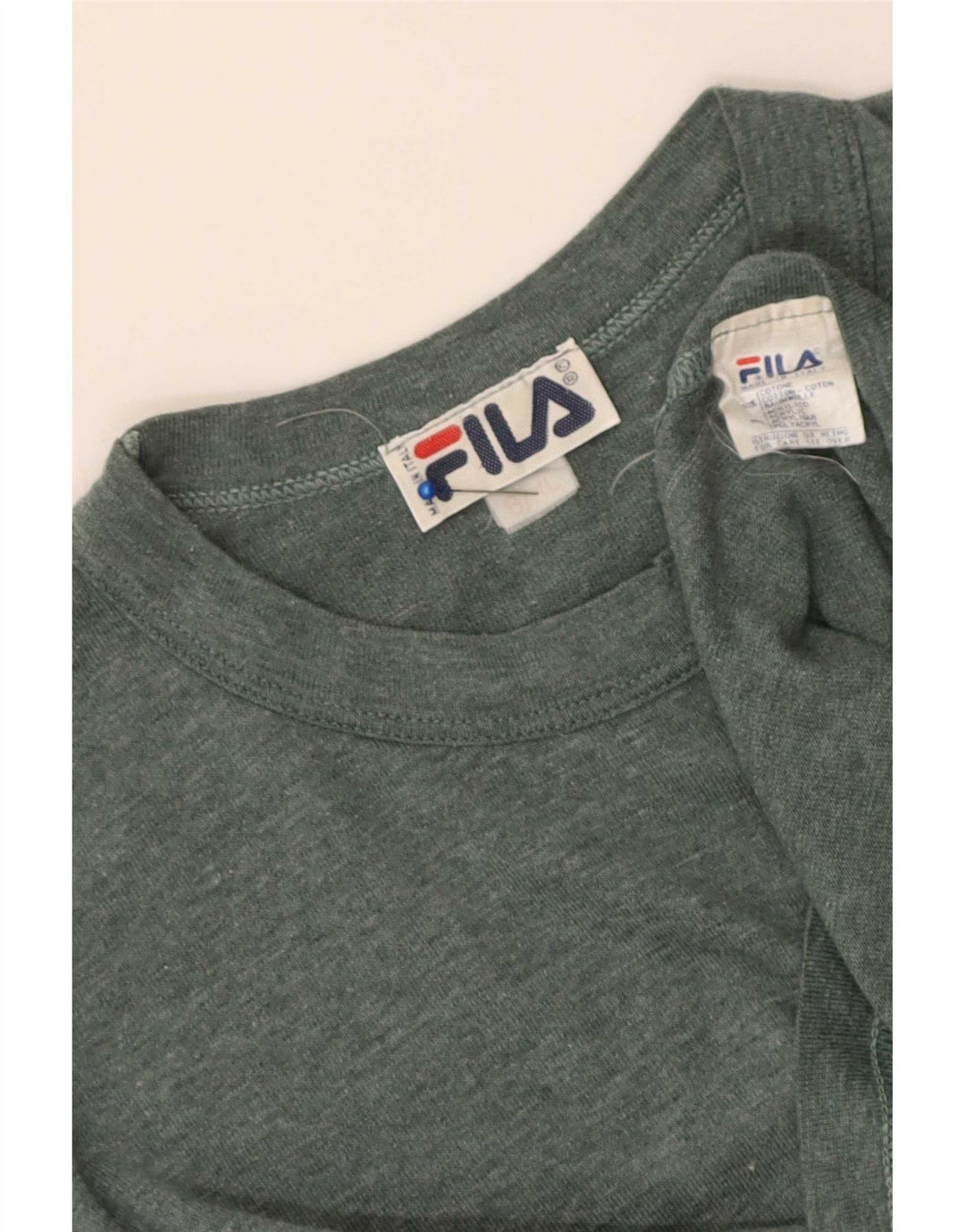 T-shirt Fila da uomo Top XL in cotone chiazzato verde