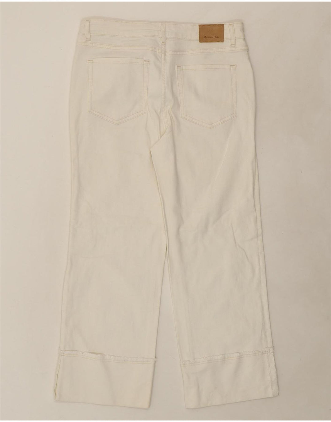 MASSIMO DUTTI Womens Straight Jeans EU 42 Large W32 L26 Off White Cotton Vintage Massimo Dutti and Second-Hand Massimo Dutti from Messina Hembry 