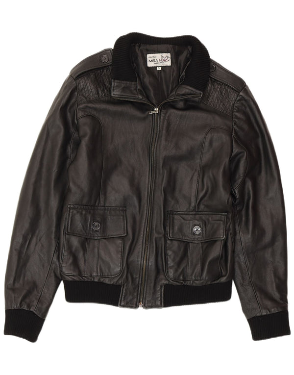 MIRA FURS Giacca in pelle militare da uomo IT 52 XL Pelle nera