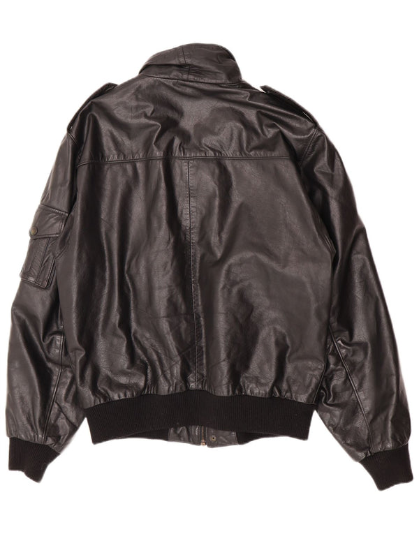 Giacca in pelle militare da uomo Paragon UK 40 grande in pelle nera