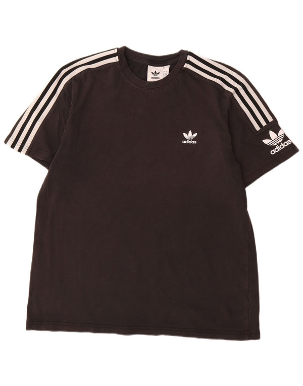 T-shirt Adidas da uomo grande in cotone nero