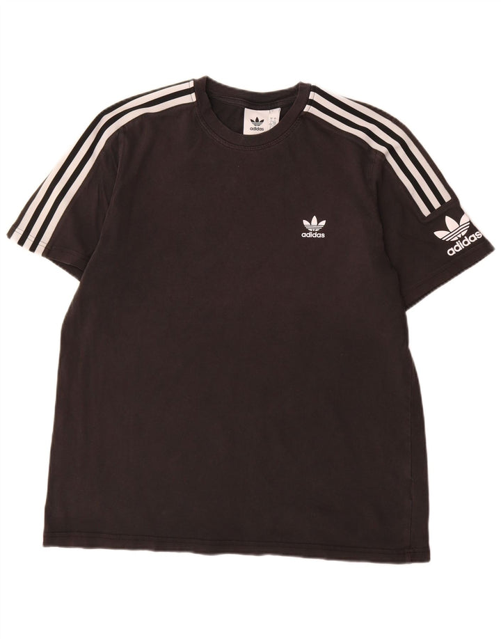 T-shirt Adidas da uomo grande in cotone nero