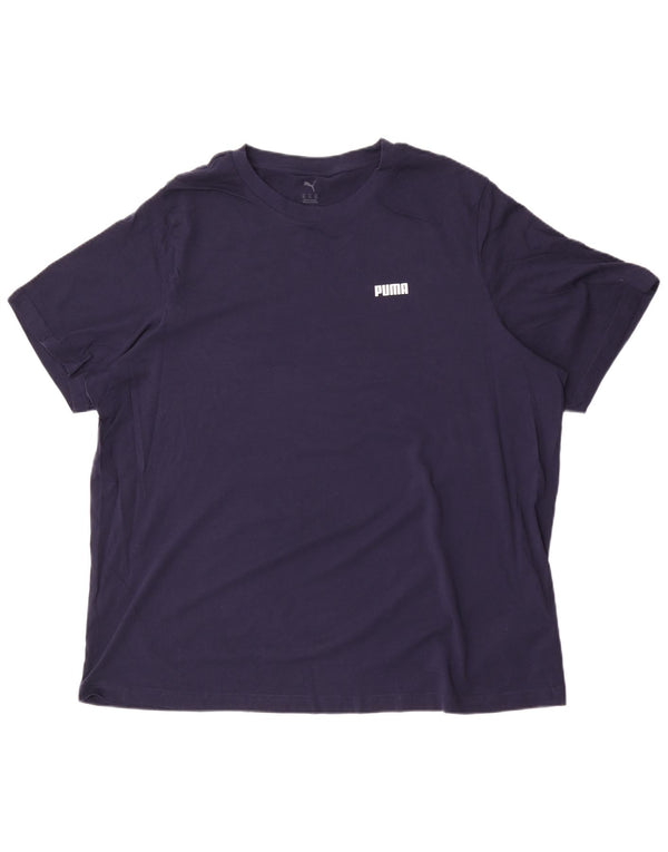 T-shirt da uomo Puma Top 2XL cotone blu navy