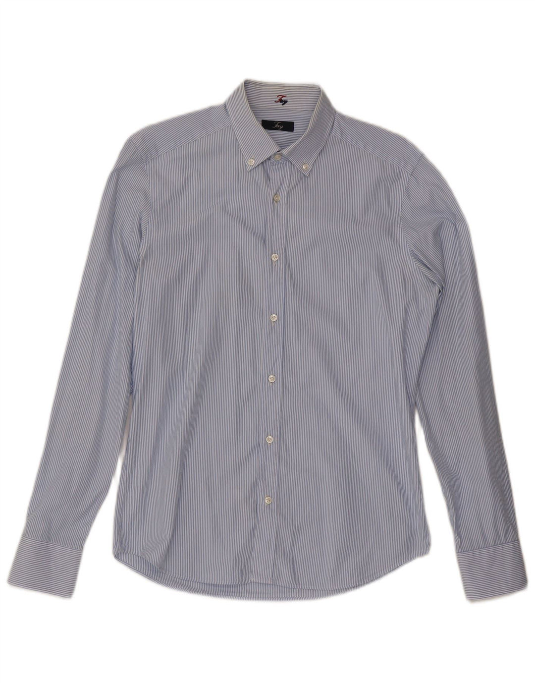 Camicia da uomo Fay taglia 39 15 1/2 cotone a righe blu medio