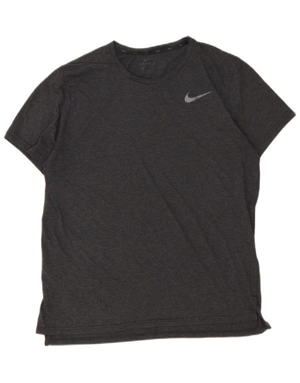 T-shirt Nike Dri Fit da uomo, top in poliestere grigio medio
