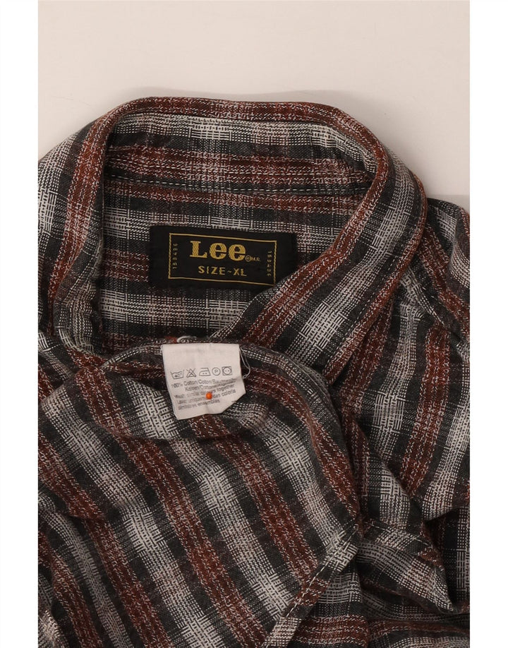 Camicia da uomo in flanella LEE XL in cotone a quadri bordeaux