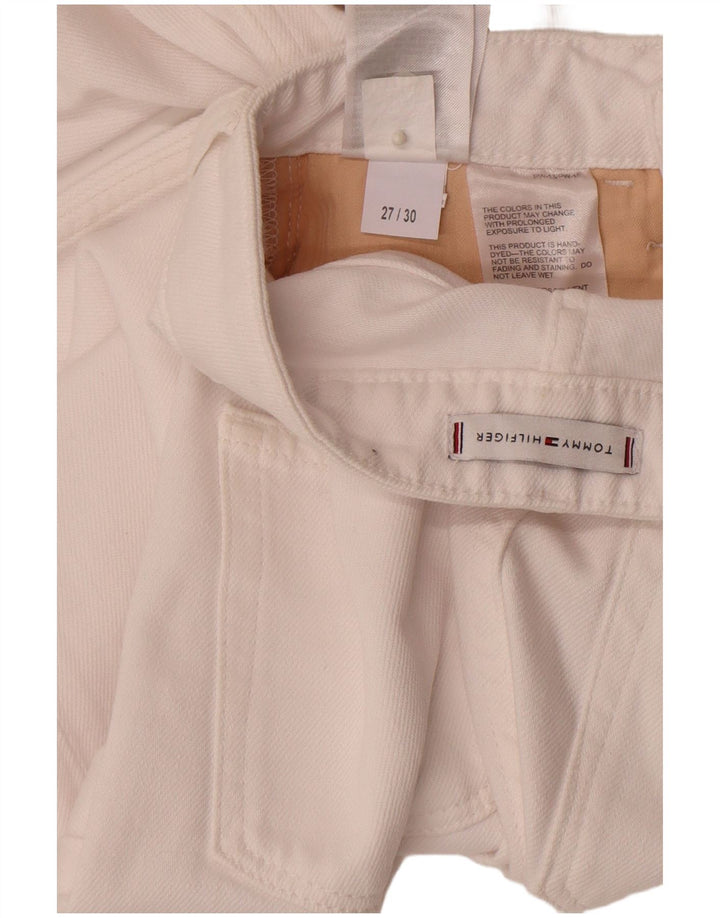 Jeans dritti da donna Tommy Hilfiger W27 L30 cotone bianco