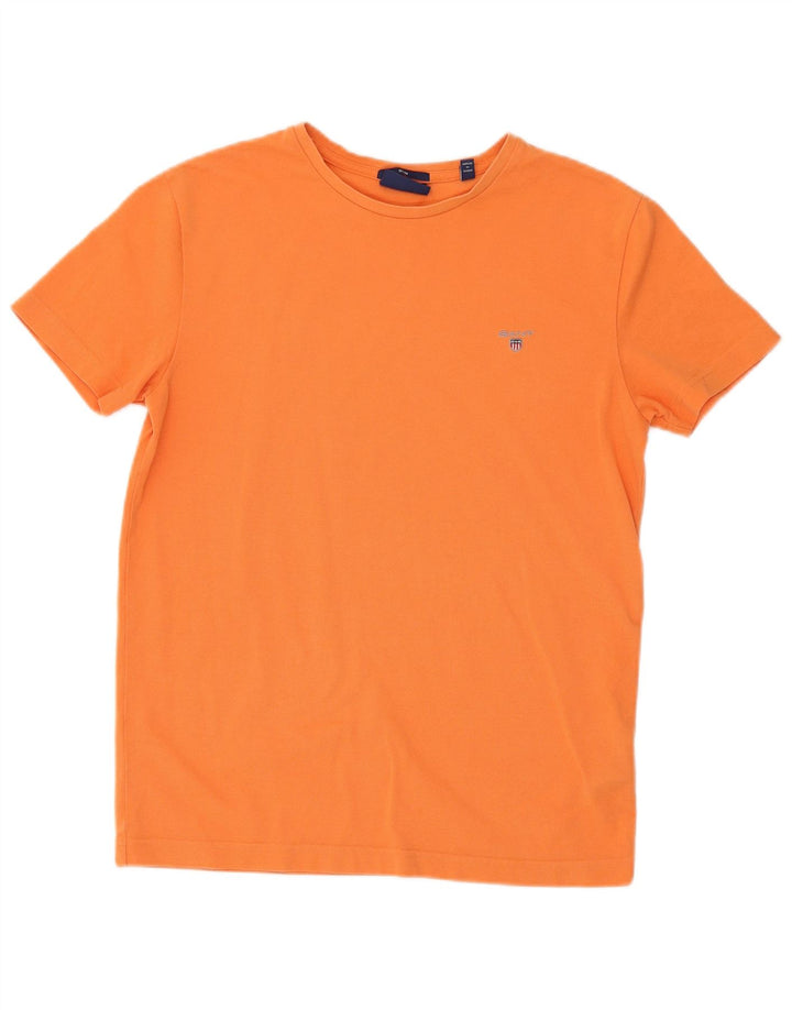 Gant T-shirt da uomo slim fit top in cotone arancione medio