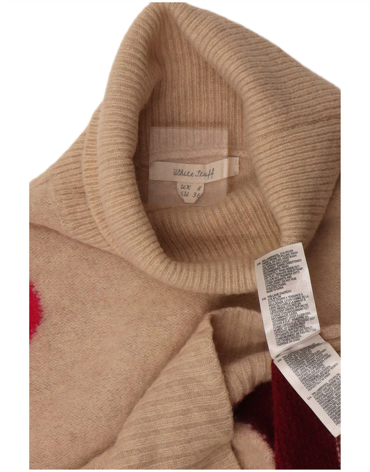 Maglione maglione collo alto da donna White Stuff UK 8 Small Beige Colourblock
