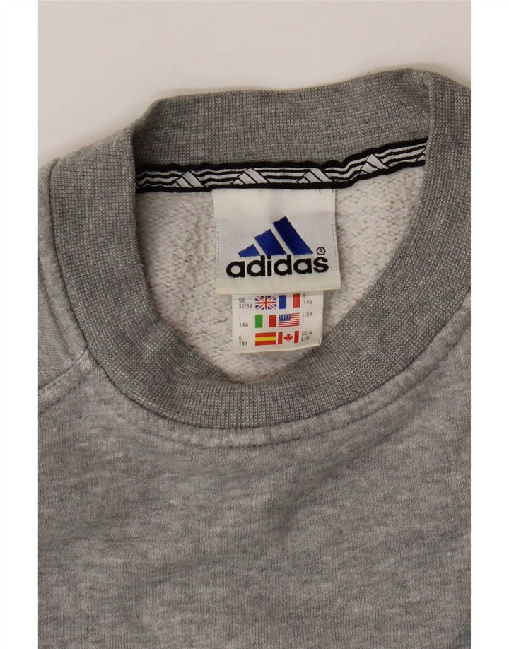 Felpa Maglione Adidas Ragazzo 13-14 Anni Cotone Grigio