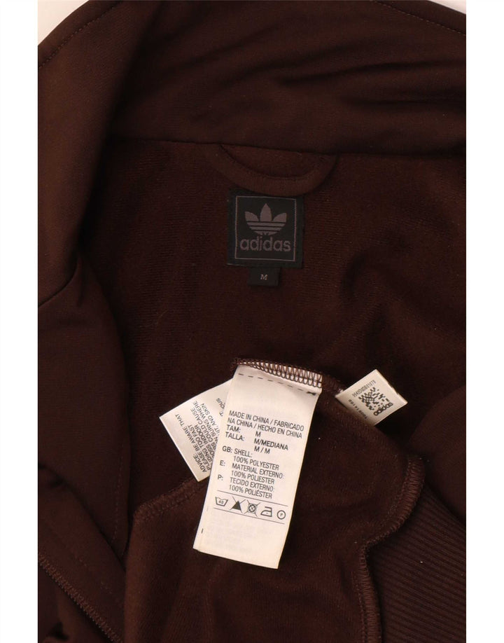 Giacca superiore della tuta da uomo Adidas in poliestere marrone medio