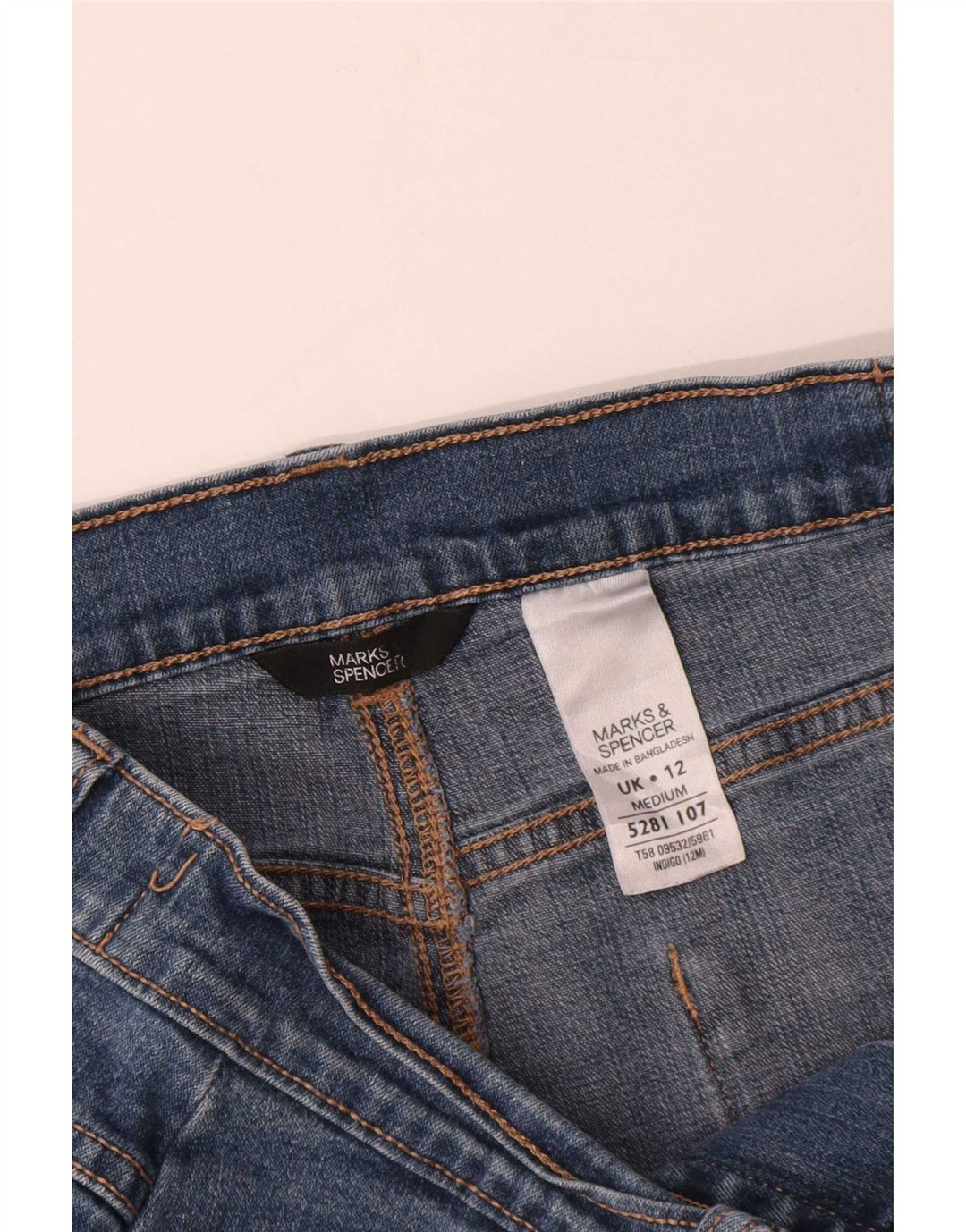 Jeans dritti da donna Marks & Spencer UK 12 medio W30 L27 cotone blu