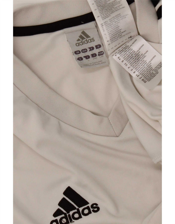 T-shirt Adidas Climalite da uomo, grande, in poliestere bianco