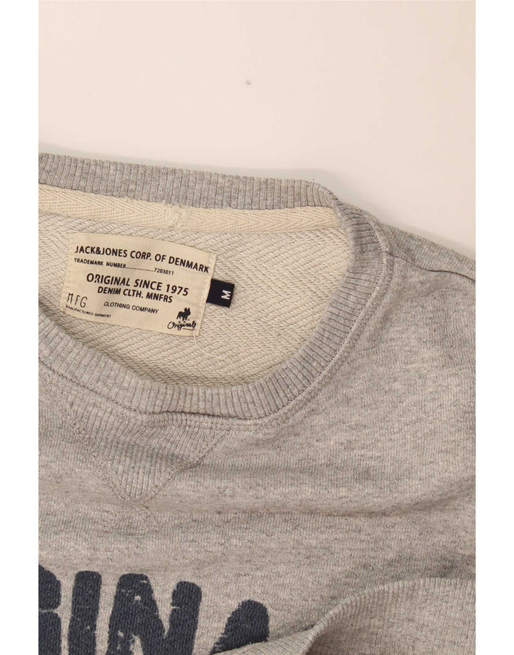 Jack & Jones Felpa grafica da uomo Maglione grigio medio chiazzato