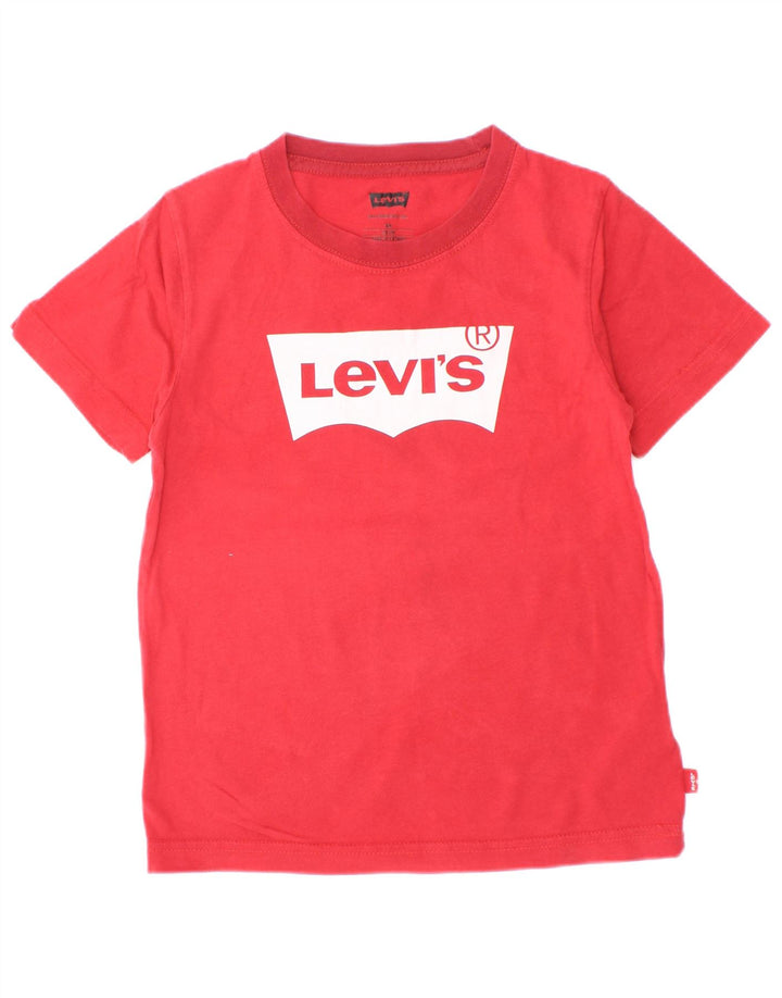 T-shirt grafica per ragazzi Levi's Top 5-6 anni in cotone rosso