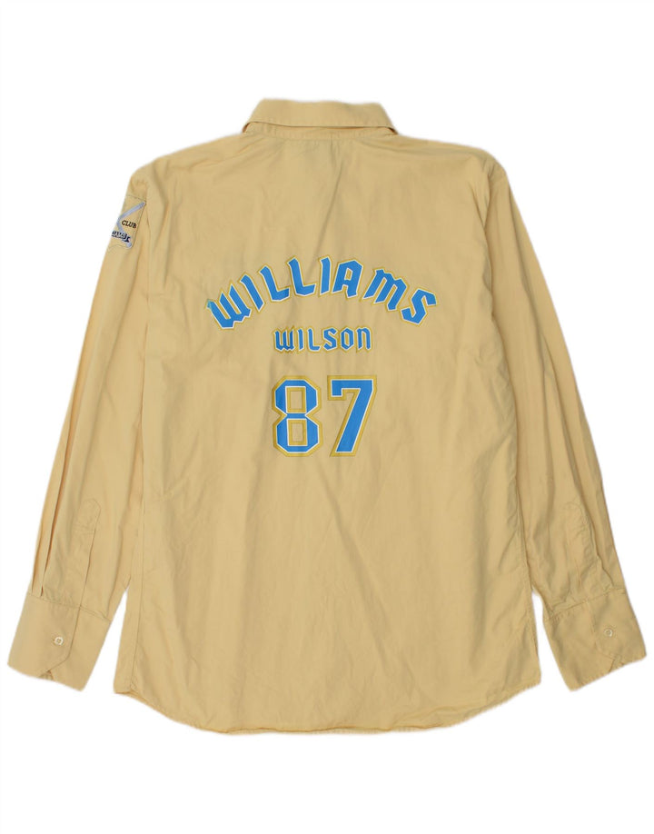 Camicia grafica da uomo Williams Wilson XL in cotone giallo