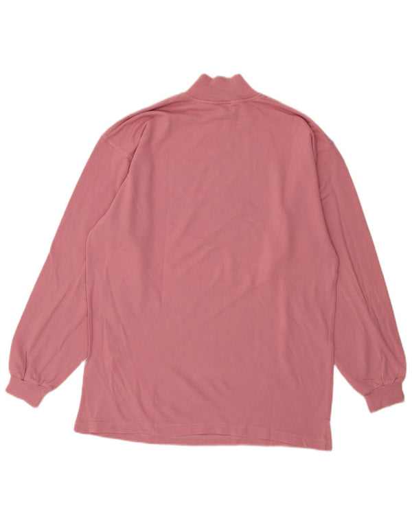 Maser M Felpa con collo con zip grafica da donna Maglione UK 18 XL Cotone rosa