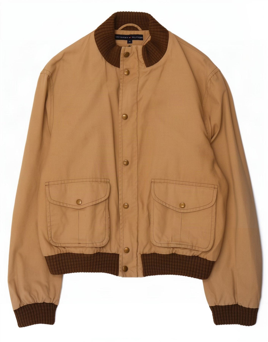 Giubbotto bomber da uomo Tommy Hilfiger UK 38 Cotone color block beige medio
